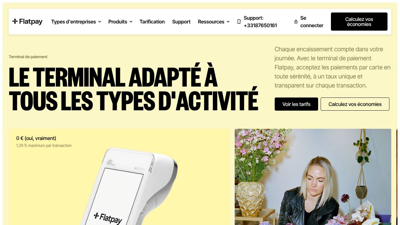 Page d’accueil du site Flatpay